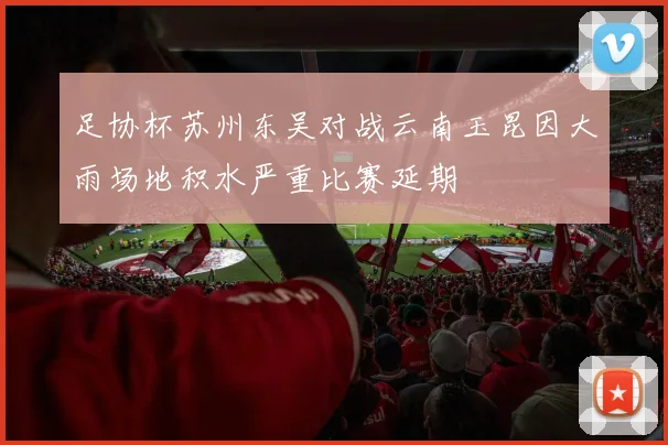 足协杯苏州东吴对战云南玉昆因大雨场地积水严重比赛延期
